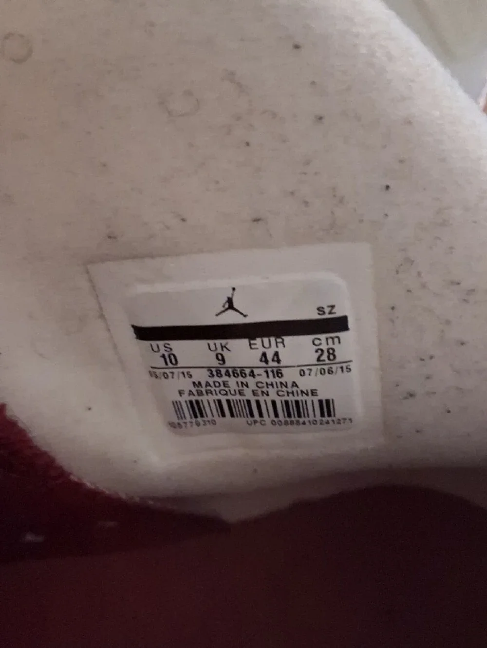 Jordan White and Maroon High-Top Sneakers